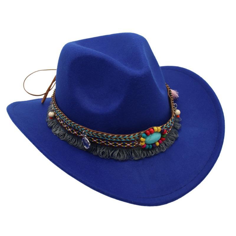 British Jazz Hat Big Eave Hat Square Ribbon French Top Hat Men'S And Women'S Cashmere Felt Hat