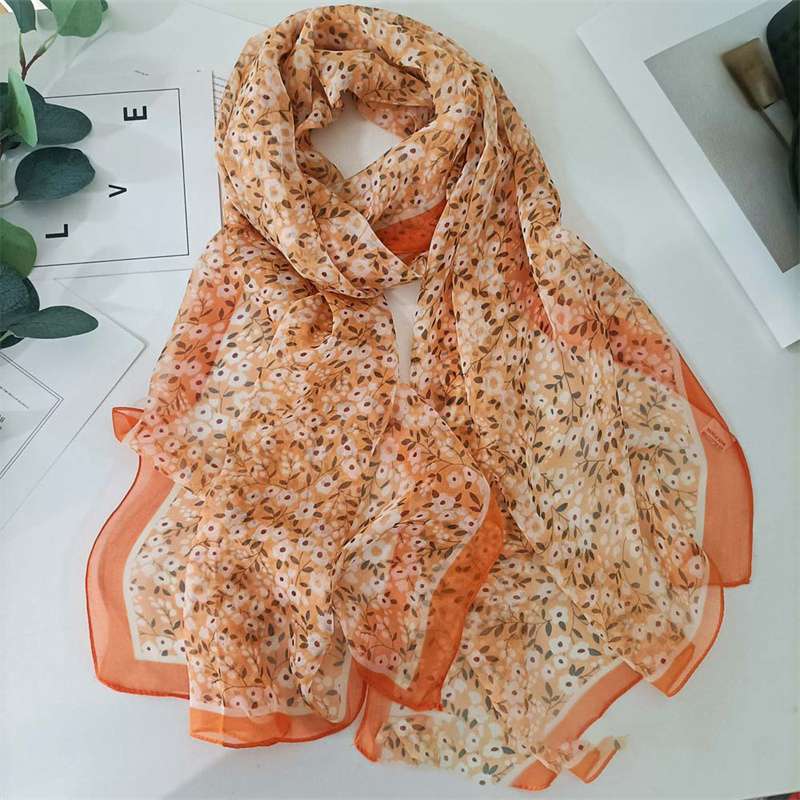 Scarf Lotus Pond Wholesale Long Women's Scarf Beach Scarf Moonlight Thin Summer Lotus Sunscreen Scarf Scarf