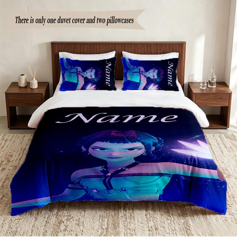 Zoey Personalized Custom Name 3‑Piece Bedding Set Soft Duvet Cover Set For Bedroom Home Decor