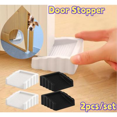 2/4pcs Anti-slip Door Stopper Creative Anti-Collision Safety Wedge Rear Retainer Door Wall Protector for Home Office Kids Room