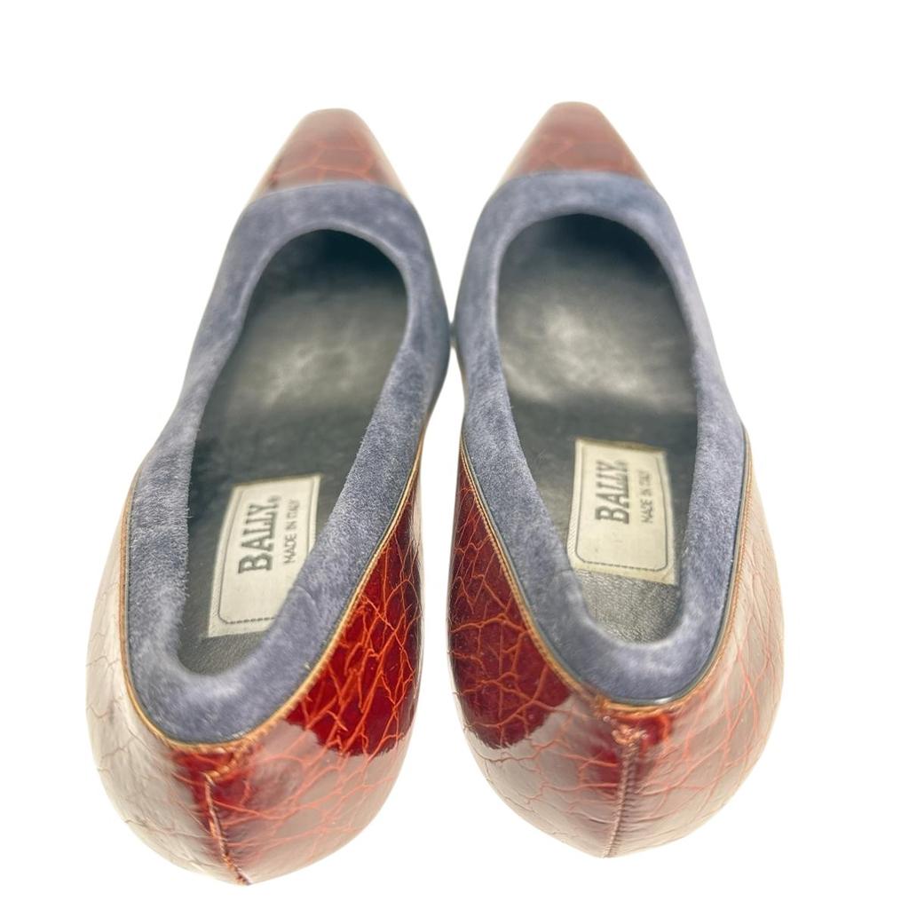 BALLY Croco pattern Medium size 5 1/2 pumps wine-red Women Used