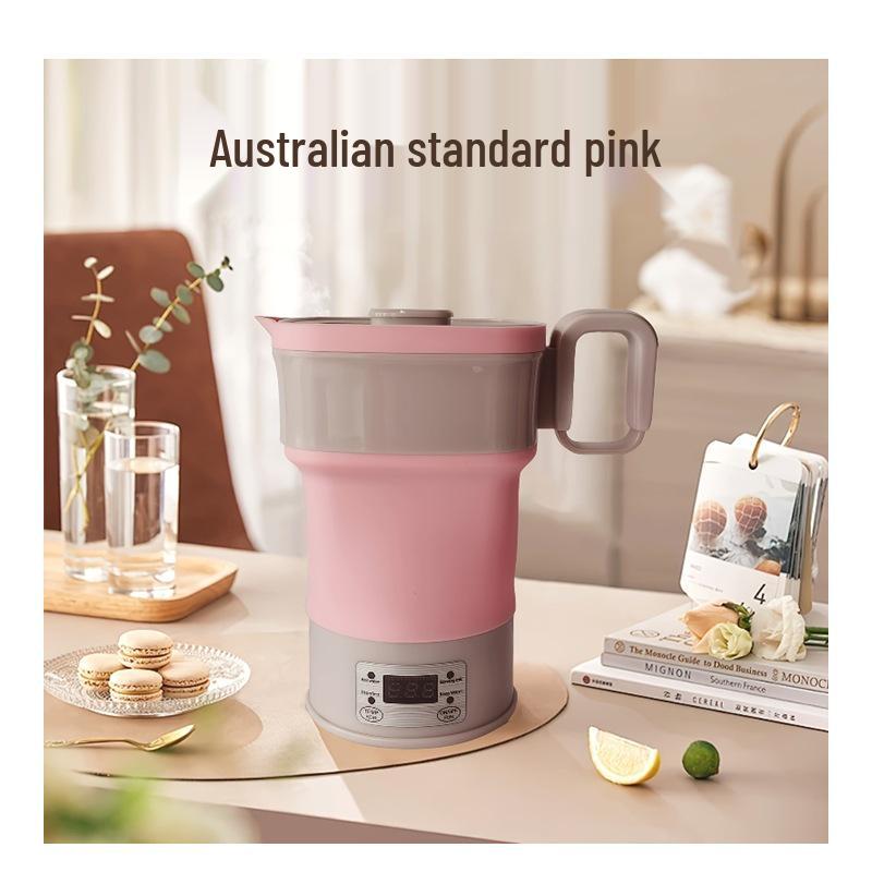Portable Folding Silicone Electric Kettle with Touch Control and Global Voltage Adapter (110V-220V)