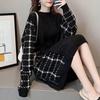 Dress for Woman Autumn Winter Cotton Plus Size Loose Casual Holiday Knitted Jumper Knee-length Long-sleeved Dresses