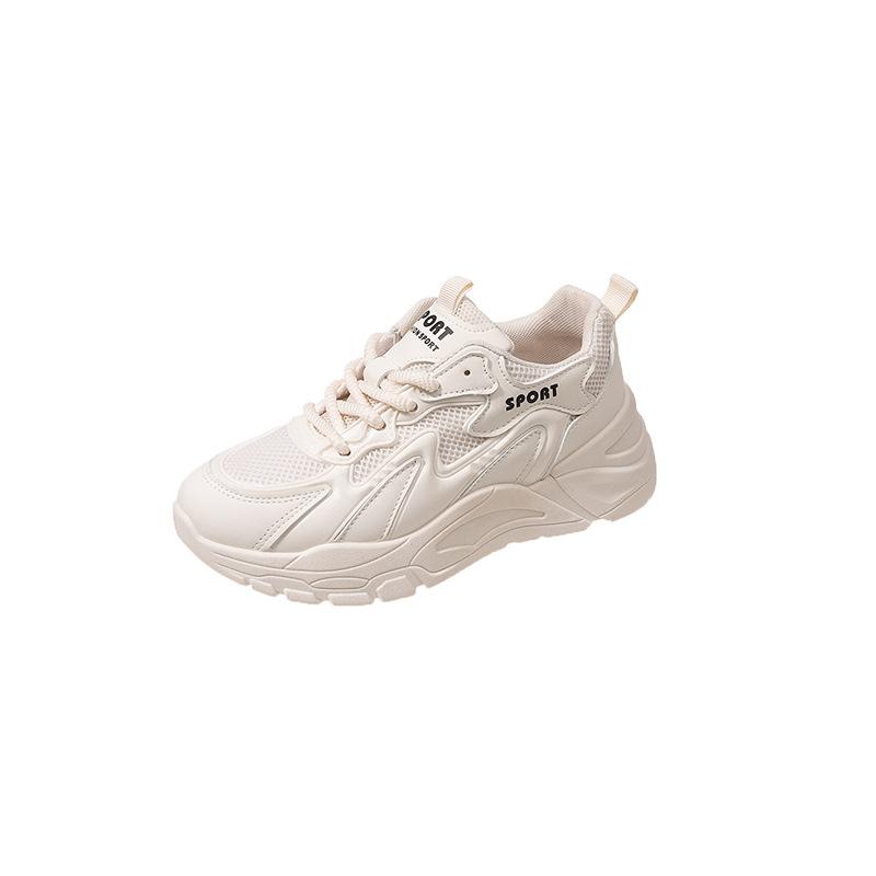 

Mesh breathable little white shoes 2025 autumn new Korean version of women s sports shoes student platform casual single shoes dad shoes 35 бежевый