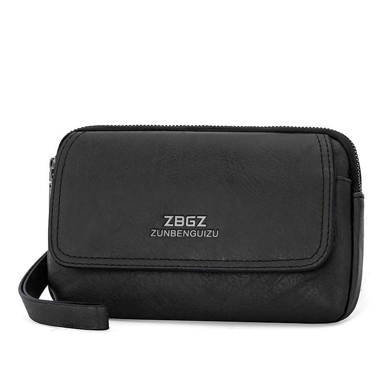 

New Mobile Phone Waist Bag Men s Card Belt Wearing Strap Hanging Coin Purse Horizontal Multifunctional Crossbody чёрный