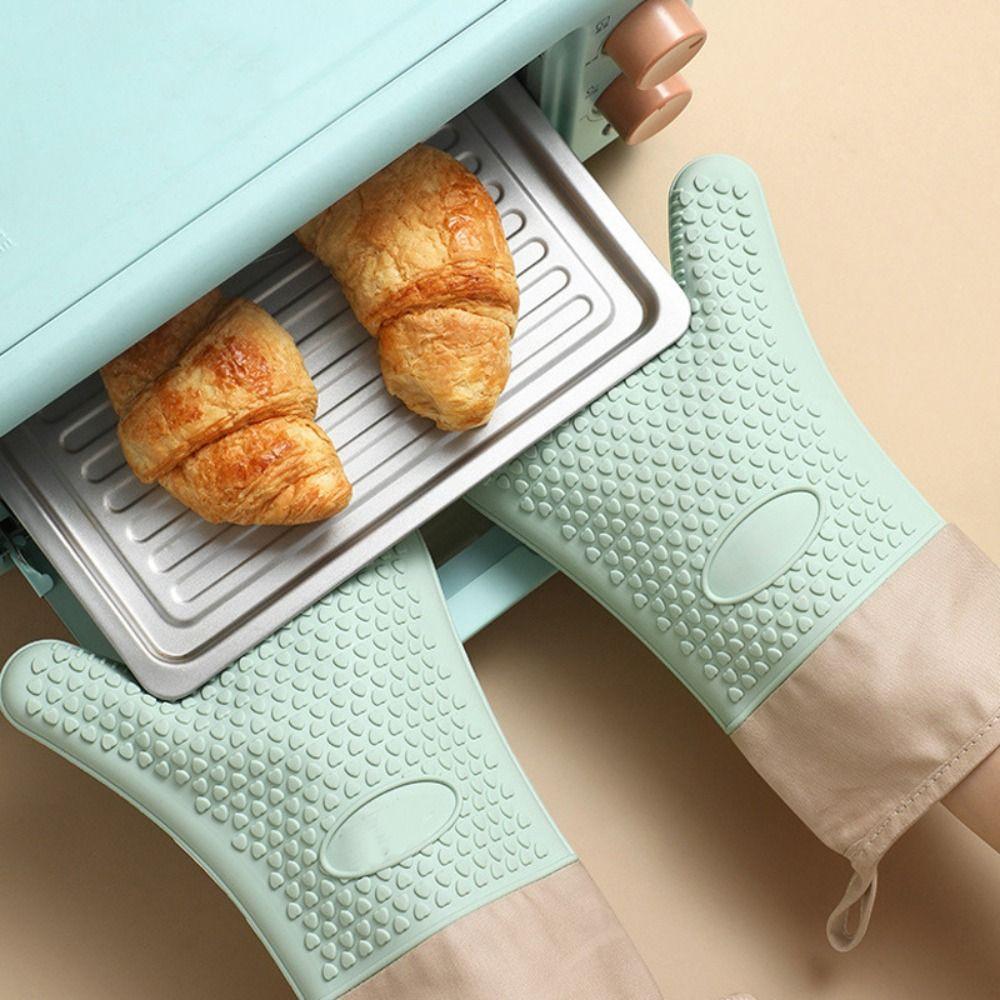 Heat Resistant Baking Gloves Double Layer Kitchen Gloves Baking Utensils Oven Gloves  Home