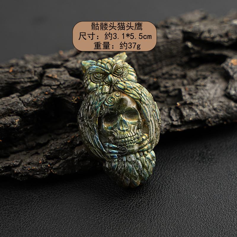Natural Elongated Stone Carving Pendant Ornament
