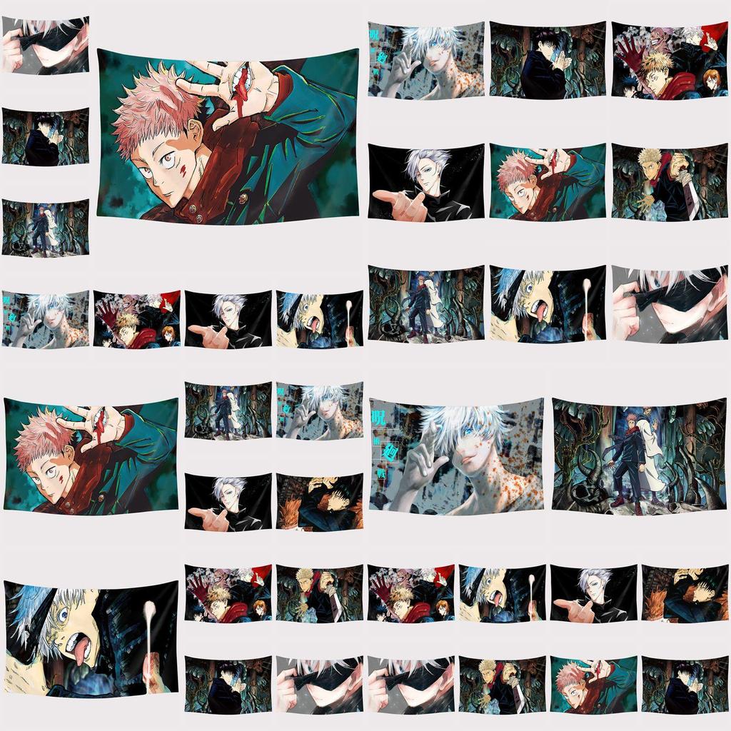 Anime Jujutsu Kaisen Wandteppich Hintergrundtuch Heim Wandbehang Dekor Druck