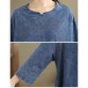 DIMANAF Damen Übergröße Jeanskleid Baumwolle Vintage Locker Lässig Basic Kleider Maxi Langes Kleid Blau