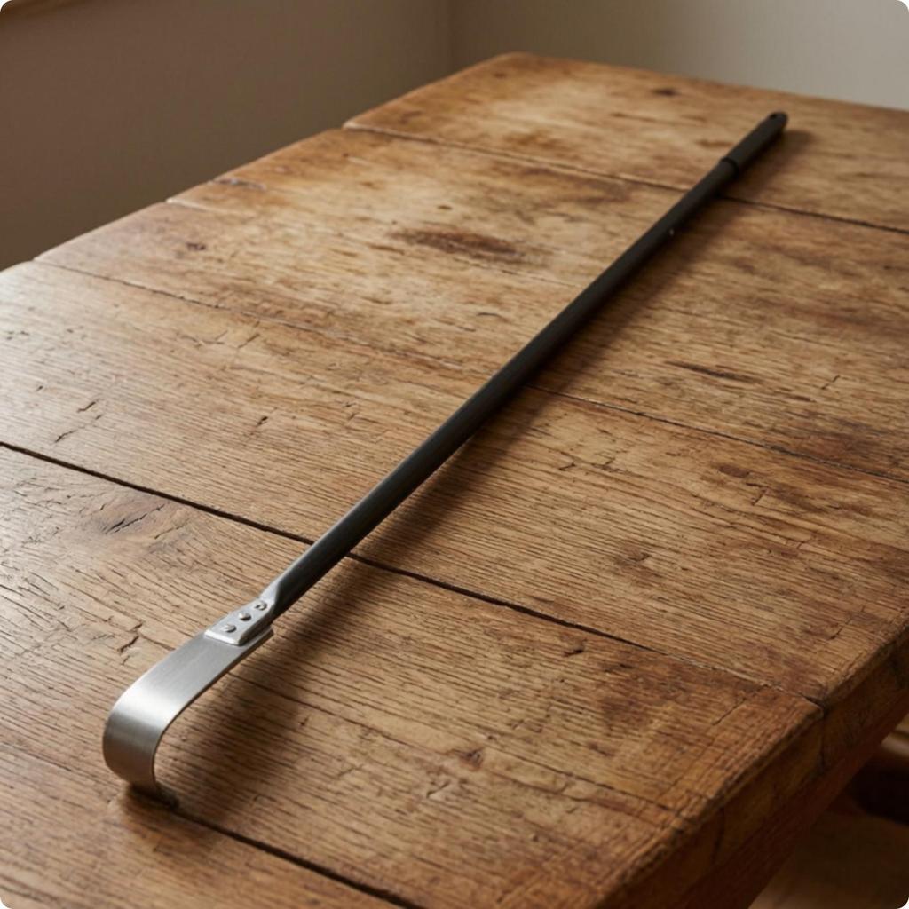 Tool Slip-Resistant Pizza Oven Ash Rake with Stainless Steel Head