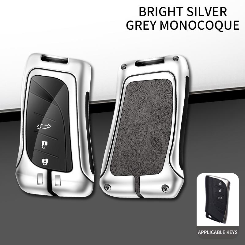 Leather Car Metal Key Case Cover For Lexus Es200 Rx300 Ls500H Nx26 Keyless Bag Protector Shell Keychain Auto Accessories