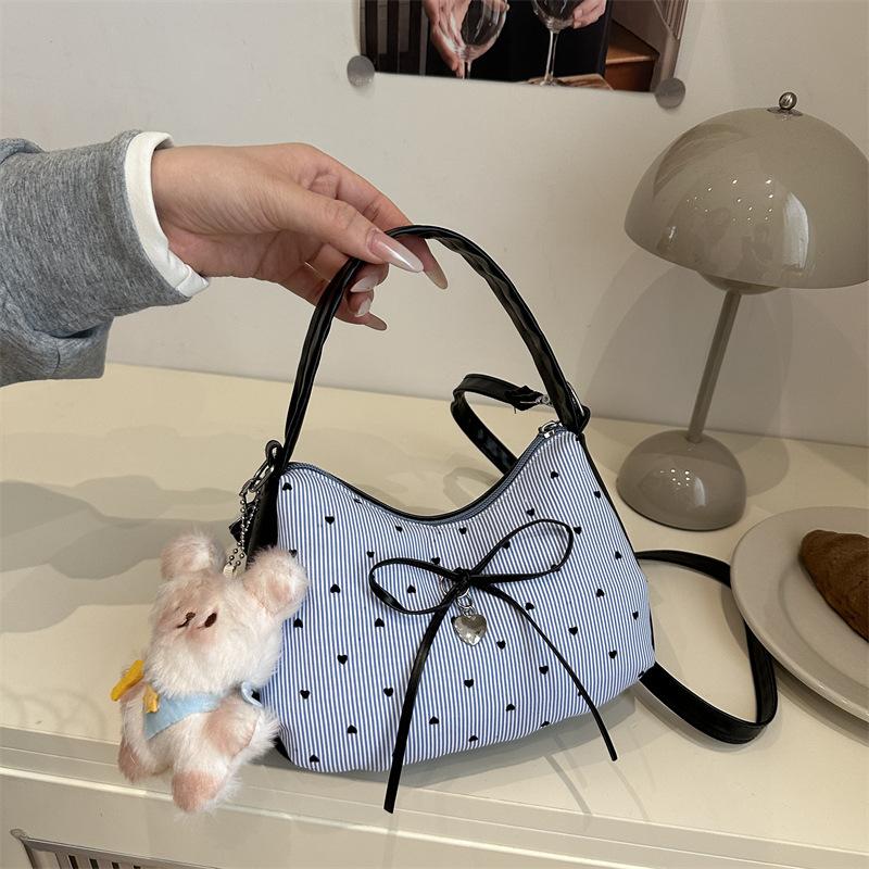 

Сладкий бант Универсальная женская наплечная сумка Простая женская корейская версия Модная повседневная сумка-мессенджер с изюминкой No pendant