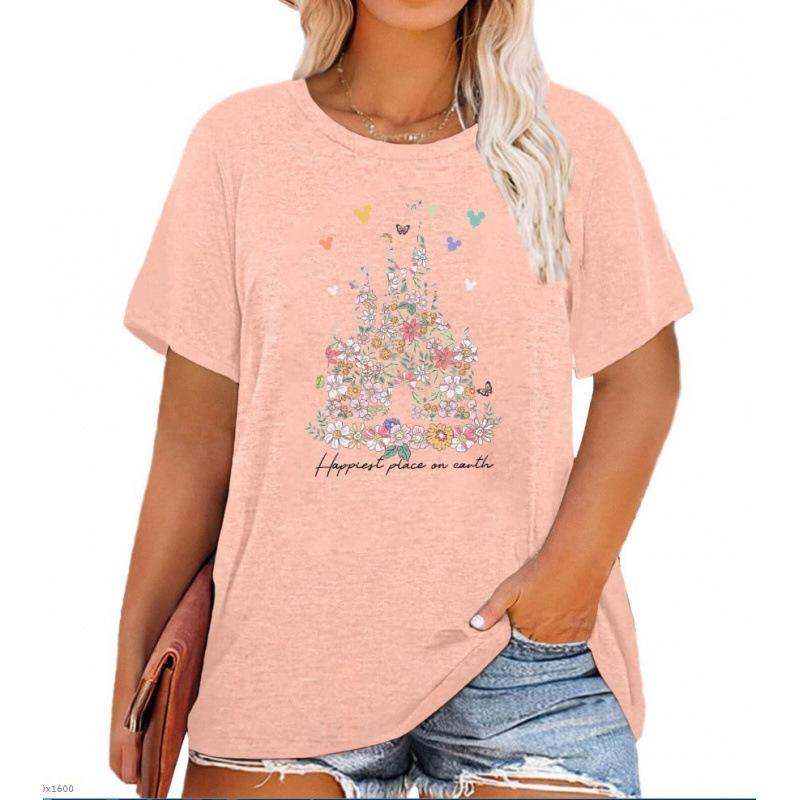 Women's Top Cat Print Short Sleeve T-Shirt