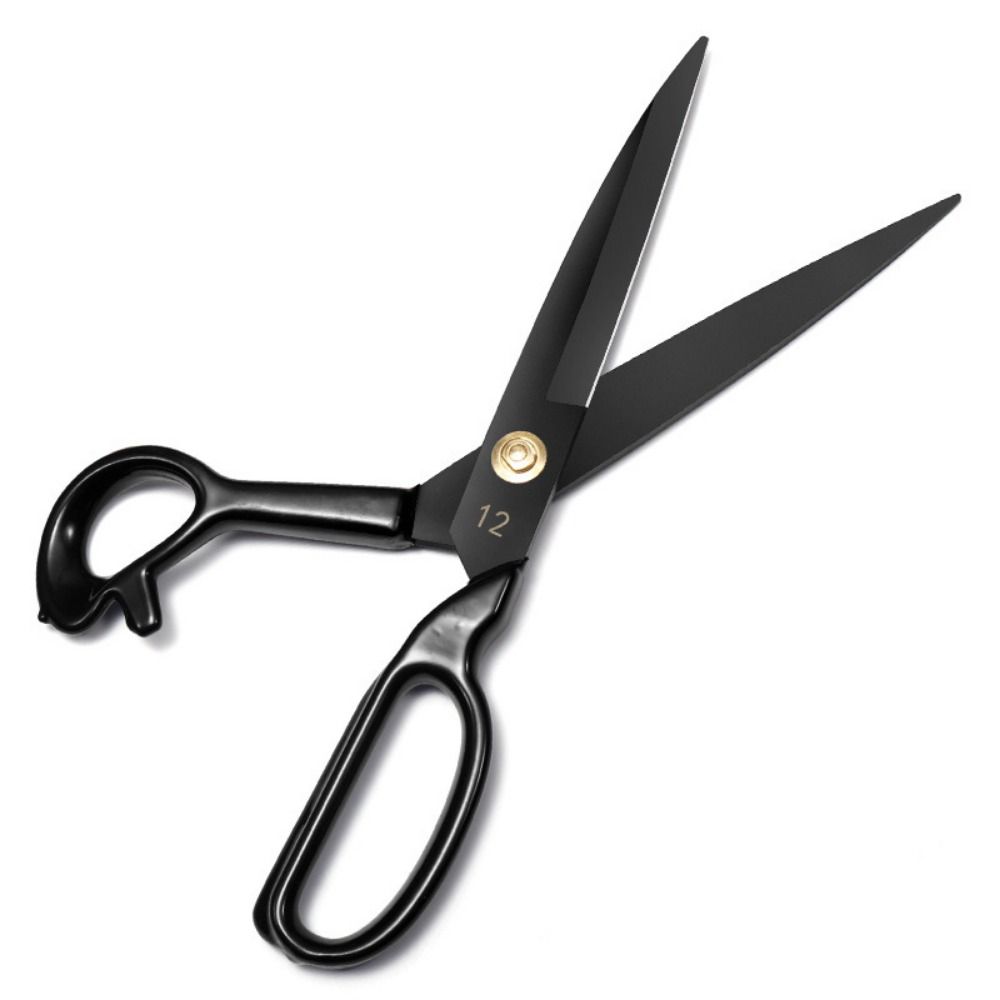 Professional 8-12inch Tailor Scissors Ergonomic Black Fabric Scissors Comfort Grip Handled Anti-Rust Pinking Shears Home Sewing