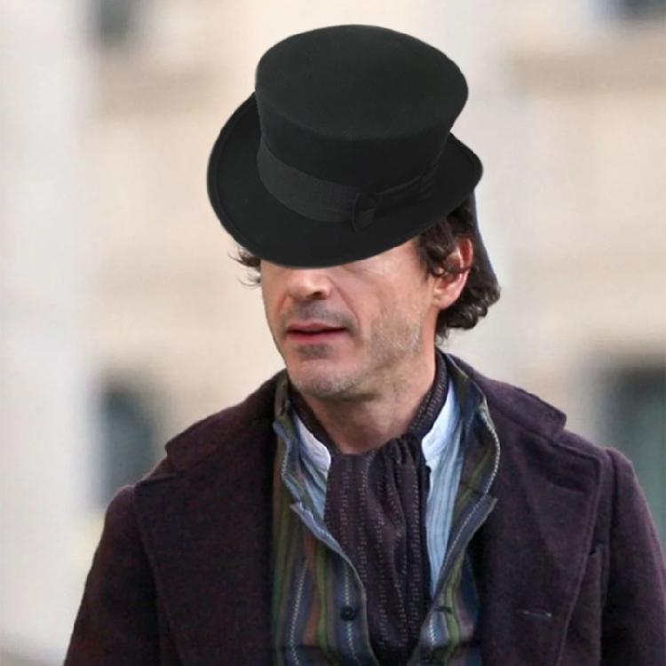 Gentlemen Top Hat Wool Fedora Hat Gift for Boyfriend Top Hat Short Brim