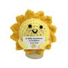 Funny Positive Crochet Sunshine Doll Desktop Ornament Handmade Cheer Emotional Support Positive Sun with Card Home Party Decor