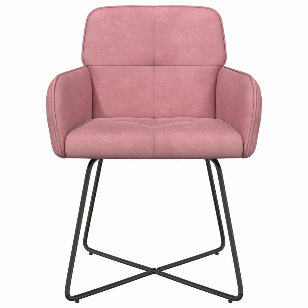 Dining Chairs 2 Pcs Velvet Pink 59 X 56.5 X 86 Cm