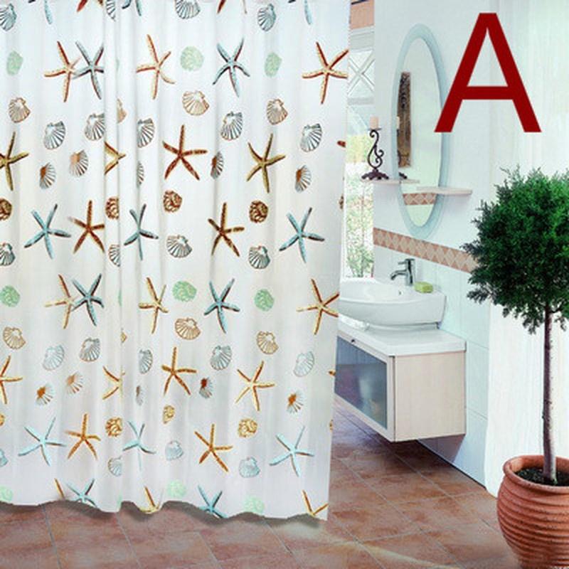 180 X 200cm  Fashion  Bathroom Waterproof Shower Curtains with 12pcs Curtain Hooks Rings