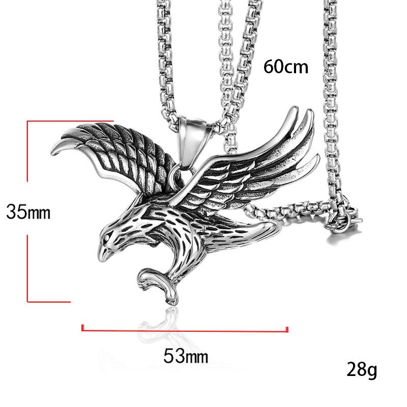 Vintage Eagle Men'S Necklace, Eagle Predator Pendant, Hip Hop Wear Accessories