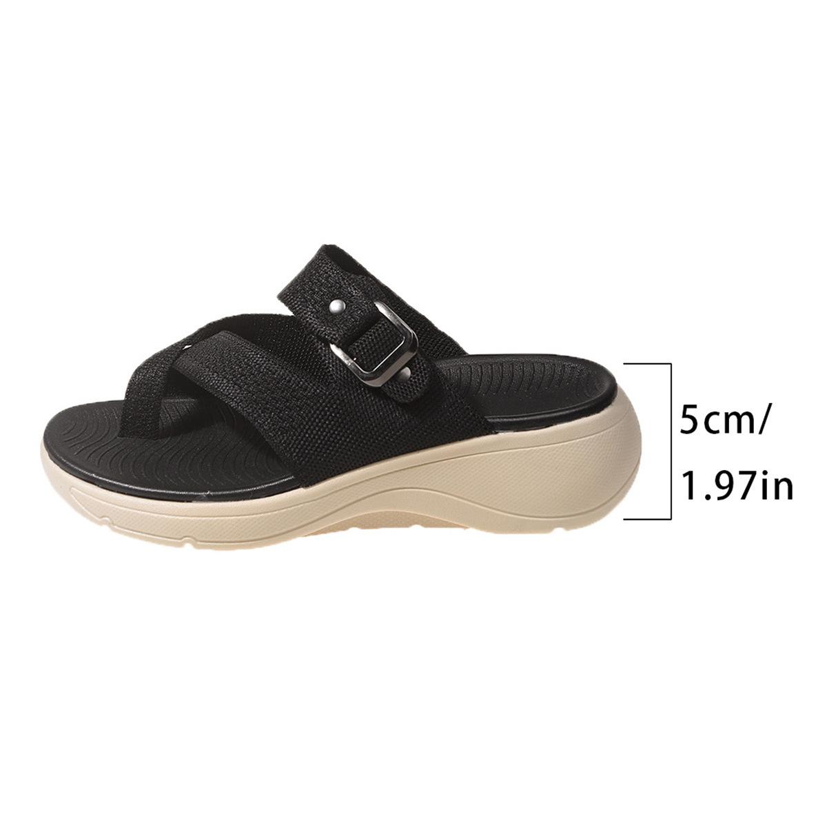 

Шлепанцы женские тапочки уличные спортивные сандалии на толстой подошве летние новые повседневные тапочки с открытым носком и покатым каблуком 41 чёрный