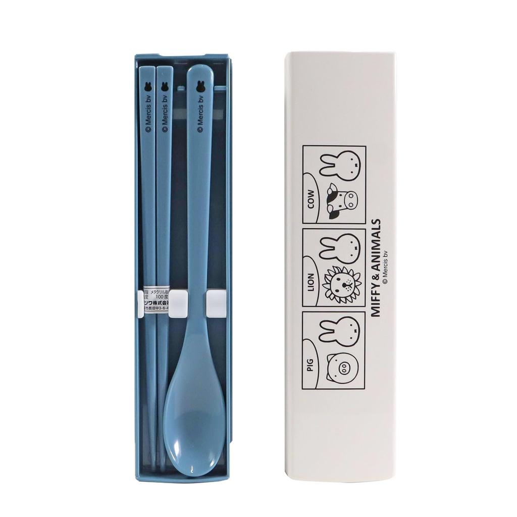 Kutsuwa Miffy Animals Chopsticks and Spoon MIFFY ANIMALS Series Made In Japan & Set, & MF889,