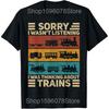 Retro Train Lover Model Railroad Conductor Funny Train T Shirts Men Humor Streetwear Tee Short Sleeve Unisex Loose Clothing
