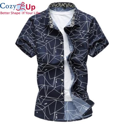 Summer New Men Shirt Fashion Plaid Printing Male Casual Short Sleeve Shirt Large Size Brand Men's Clothing