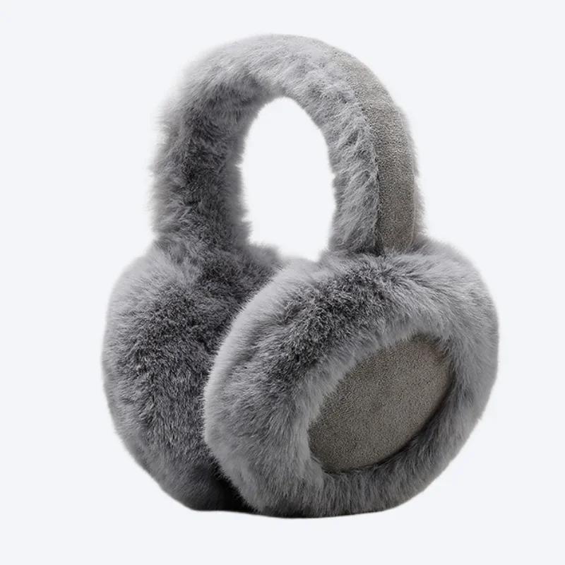 

Шерстяные плюшевые наушники-муфты женские новые хаки согревающие уши модные наушники-муфты из овчины для зимы теплые наушники муфты женские накладки