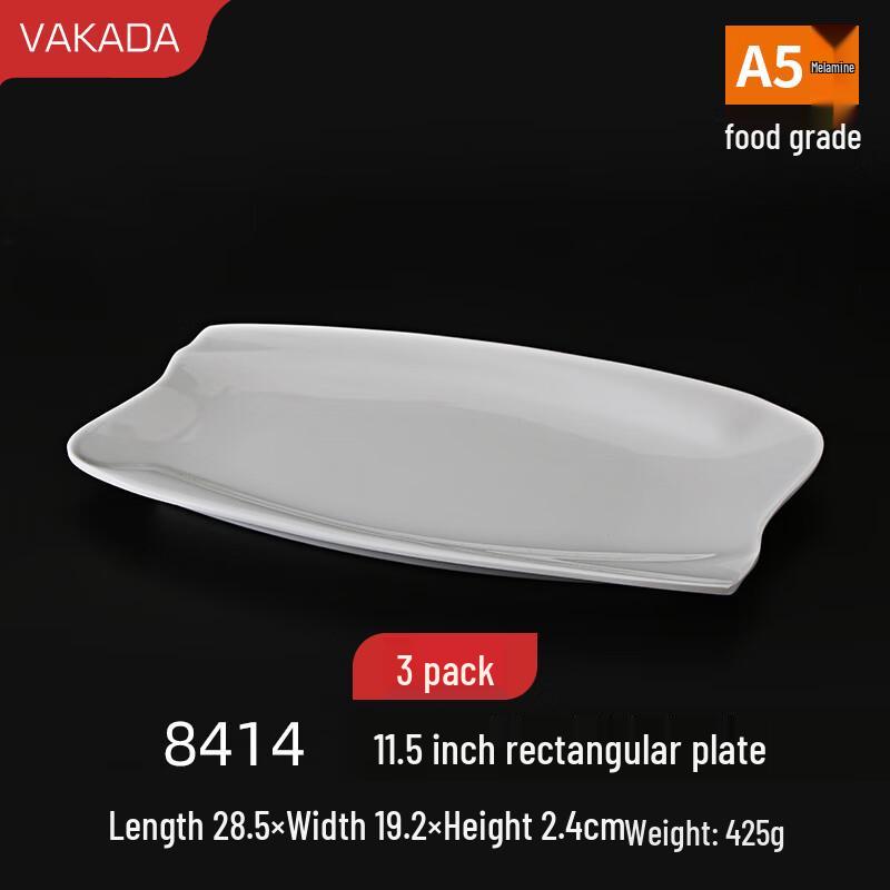 VAKADA Commercial Melamine Rectangular Serving Plates