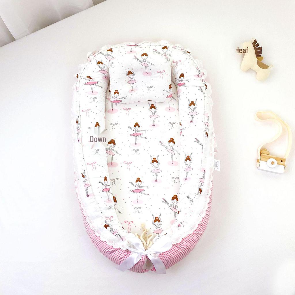 Pure Cotton Lace Removable & Washable Baby Nest Bed - Newborn Sleeping Bed