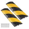 VEVOR 1000MM Rubber Speed Bump, 2 Pack, 2 Channel Heavy Duty Traffic Speed Hump, 9,979 kg/Axle Load Capacity