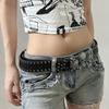 Casual Skull Belt Punk Snap on Waist Belt Fashion Rivet Belts  Unisex