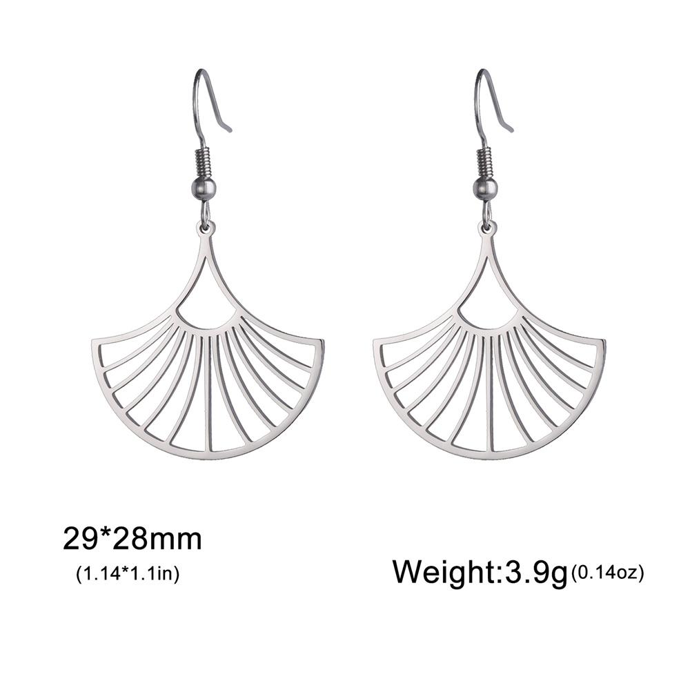 

My Shape Hollow Ginkgo Leaves Dangle Earrings for Women Girls Stainless Steel Geometric Lines Water Drop Earring Jewelry Elegant