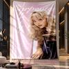 Wandbehang-Gobelin, Stoff-Hintergrund mit Aufdruck von Sabrina Carpenter für Schlafsaal-Party-Dekoration