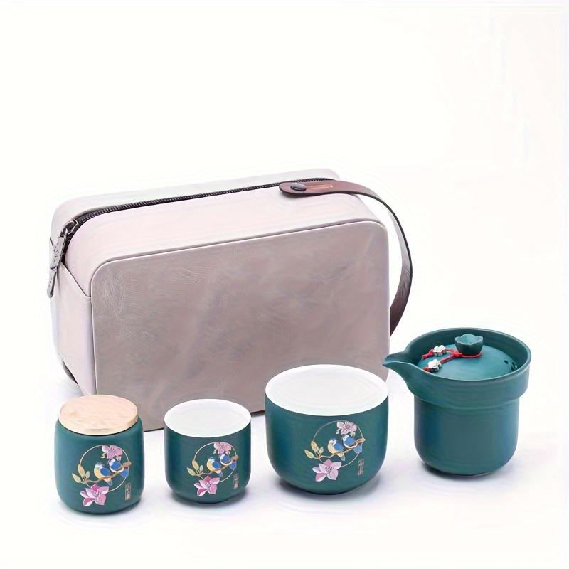 1 Set Ceramic Tea Set Quick Guest Cup Kung Fu Tea Set Portable Travel Outdoor Tea Set Perfect For Home Office Meetings Socializing Outings Meditation