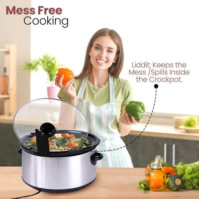 Slow Cooker Deckelhalter Hitzebeständig Wiederverwendbar Topfdeckelständer Kunststoff Organizer für 6QT