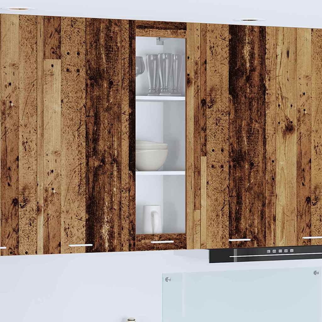 Hanging Cabinet with Door Rustic Wood Finish 40 X 31 X 100 Cm Particleboard