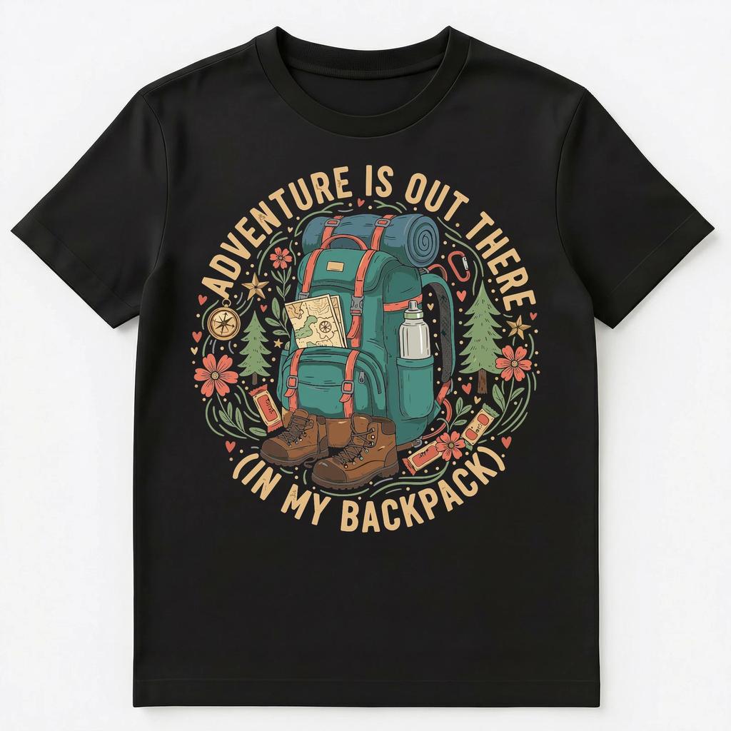 Adventure Is There Graphic With Backpack Theme Unisex T-Shirt