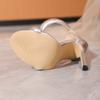 Summer Peep Toe Cover Heel Sandals Sexy Buckle Strap Ankle-Wrap Ladies Club Pole Dancing Zipper Women Stripper Shoes