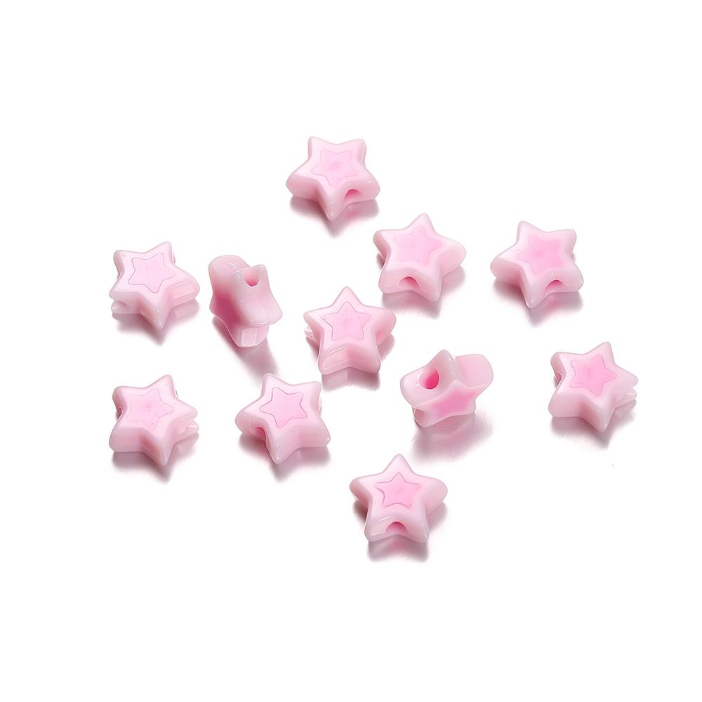 50/100pcs 9*9.5mm Colourful Five-pointed Star Acrylic Loose Spacer Beads for Jewelry Making DIY Handmade Bracelets Accessories