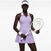 Womens Sporty Tennis Dress With Halter Neck Top Color-Block Collar Quick-Dry Badminton Running Gym Cycling