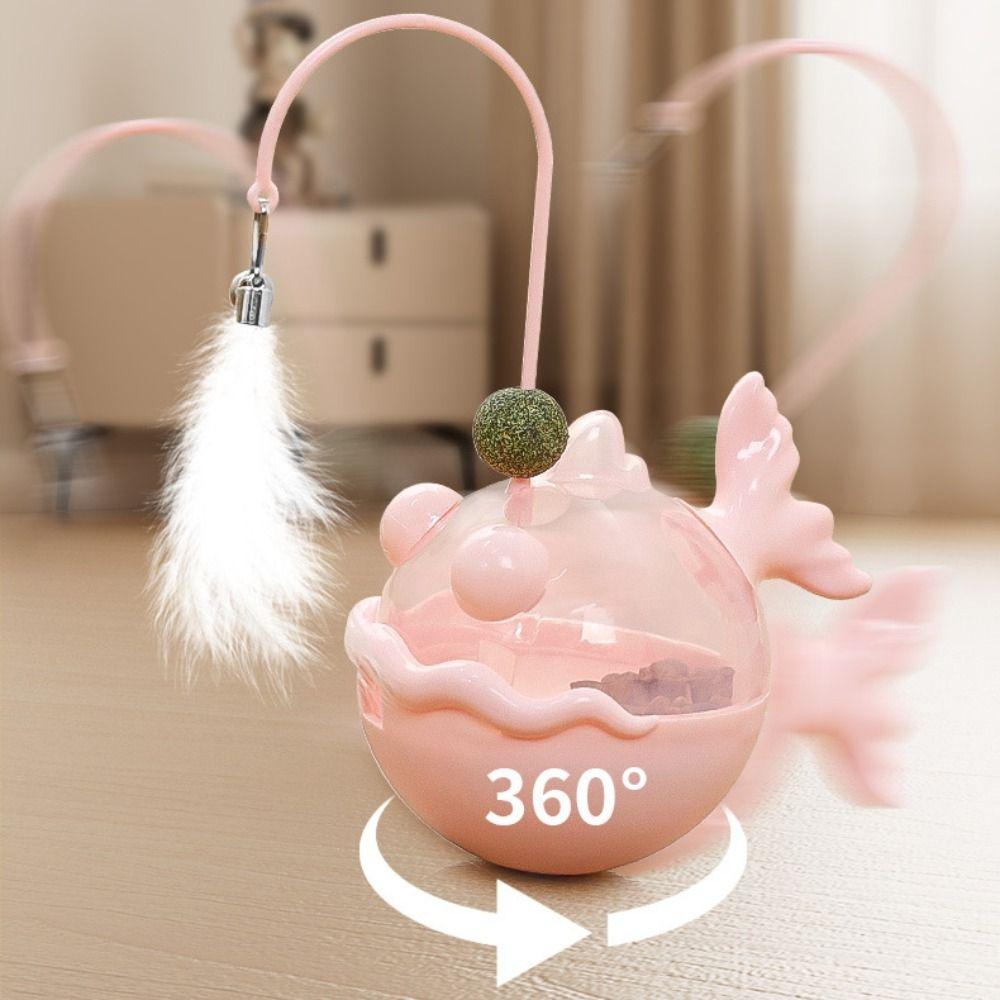 Fish Shape Cat Treat Dispenser Plastic Interactive Cat Toy Cat Leakage Food Toy  Interest
