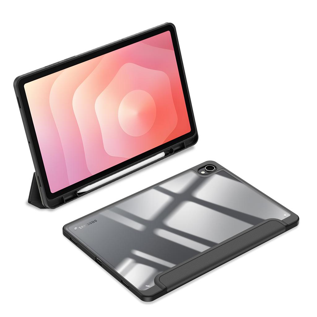 For Samsung Galaxy Tab S11 Case DUX DUCIS TOBY Series Tri-fold Stand PU Leather Tablet Cover