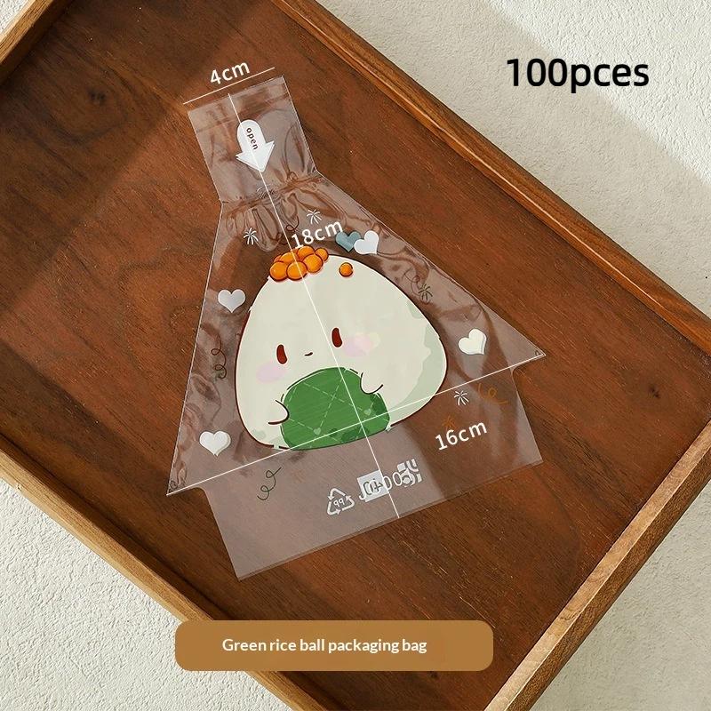100Pcs Sushi Bags Lovely Japenese Triangle Rice Ball Disposable Packaging Bag Sushi Making Mold Bento Accessories