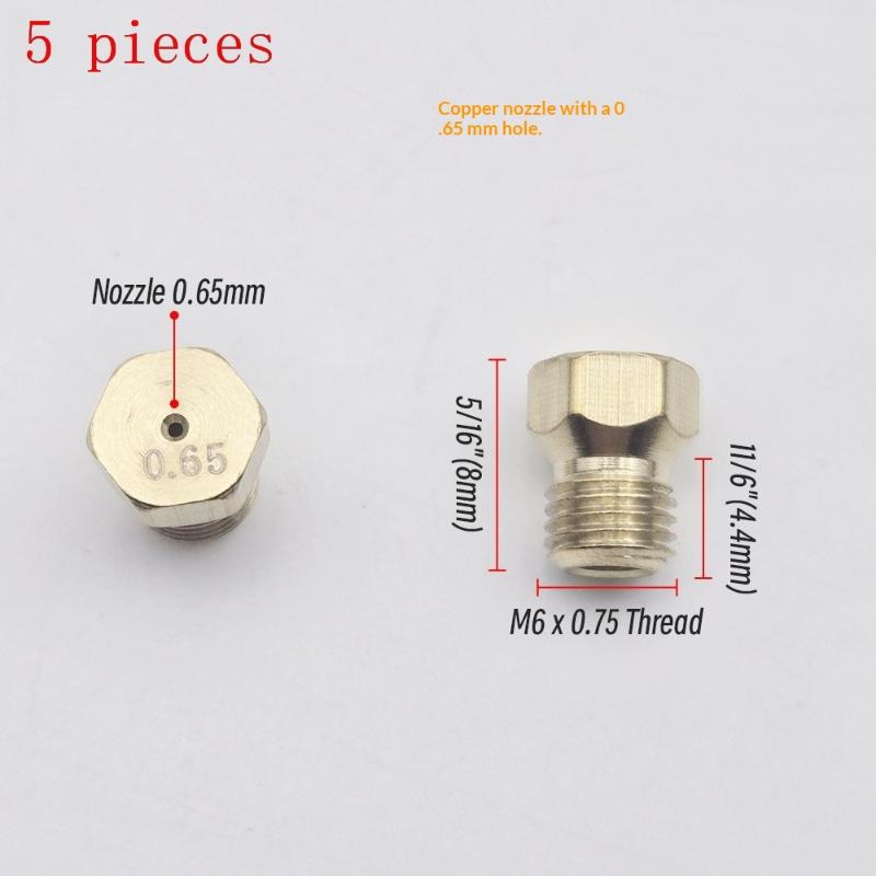 5PCS Brass Burner Gas Hob LPG- Conversion Kits Jets 50 65 70 87 95 Brass Nozzle For Gas Stove Brass Nozzle Propane Injector