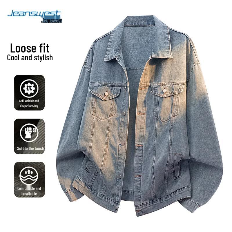 Jeanswest Men s American Washed Loose Denim Jacket S