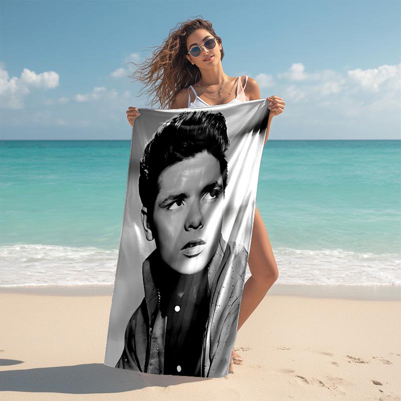 Proof Beach Towel with Singer Cliff Richard Pattern - Soft,absorbent,quick-drying,machine Washable - Perfect for Swimming,camping,bathing