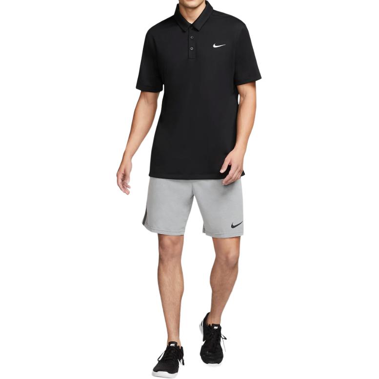 Nike Polo Shirts Men's Black Polo Collar Moderate Straight Fit CT4581-010