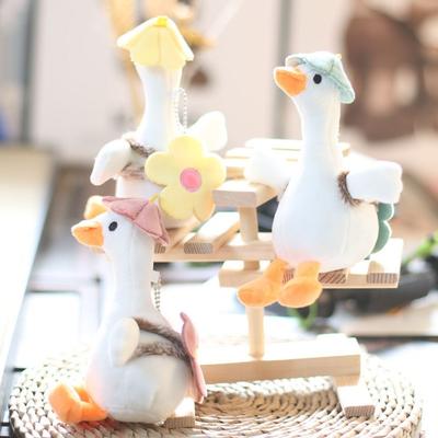 Soft Big White Goose Key Chain Plush Big White Goose Charm Cute Plush Goose Doll Backpack Decor