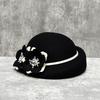 Elegant Small Fragrant Wind Curled Wool Woolen Camellia Beret Lady Elegant Retro Painter Hat